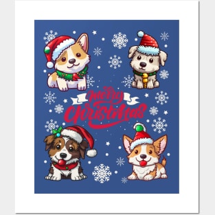 Cute Puppys Merry Christmas Posters and Art